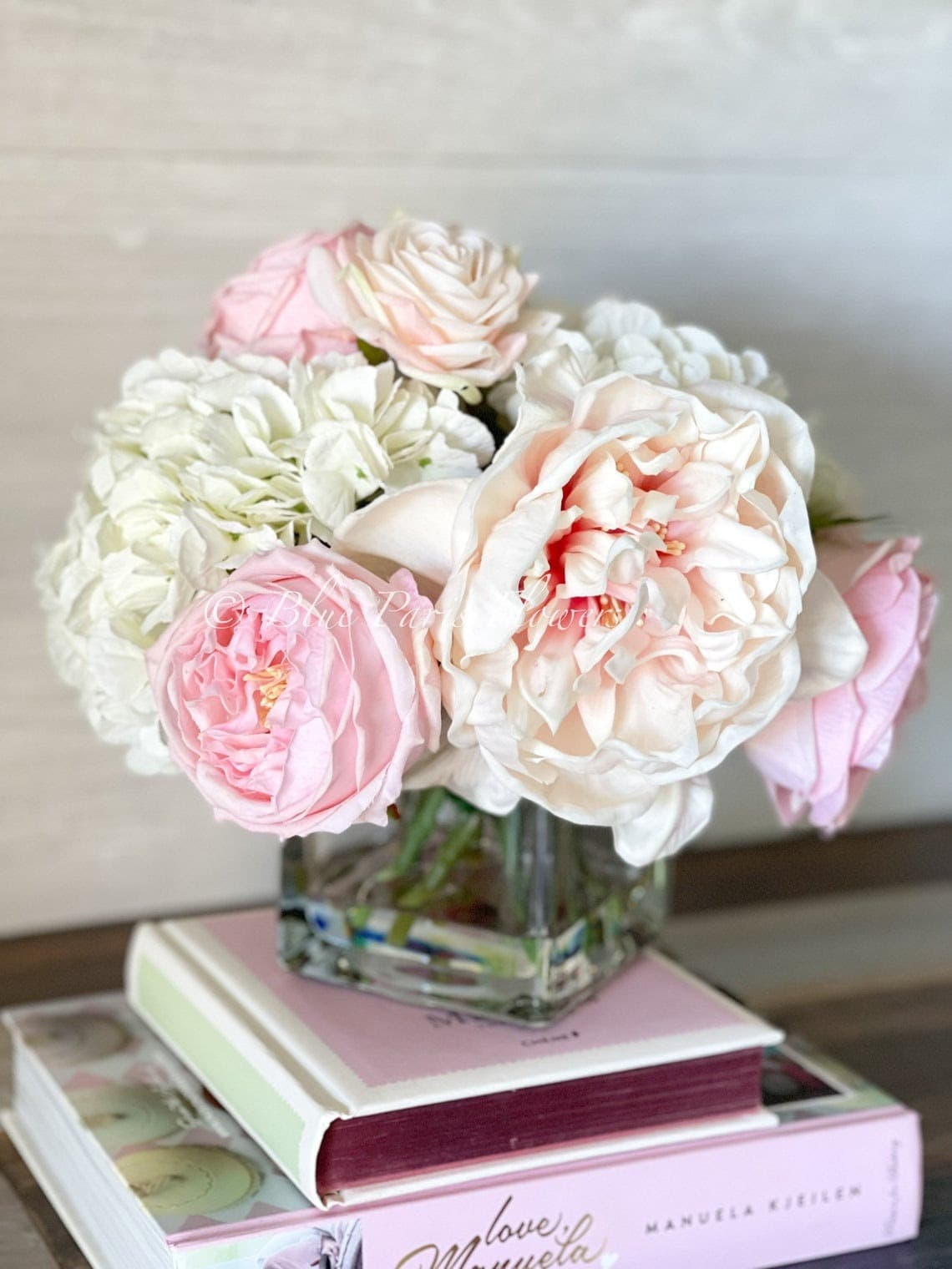 A lush bespoke bouquet of garden roses and peonies by Fede Fiori