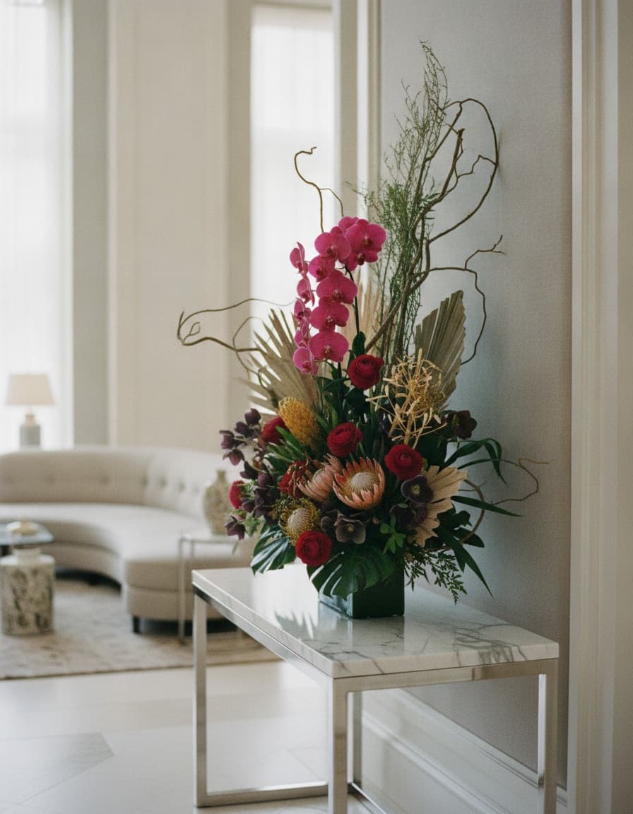 Florals styled for a hospitality partner